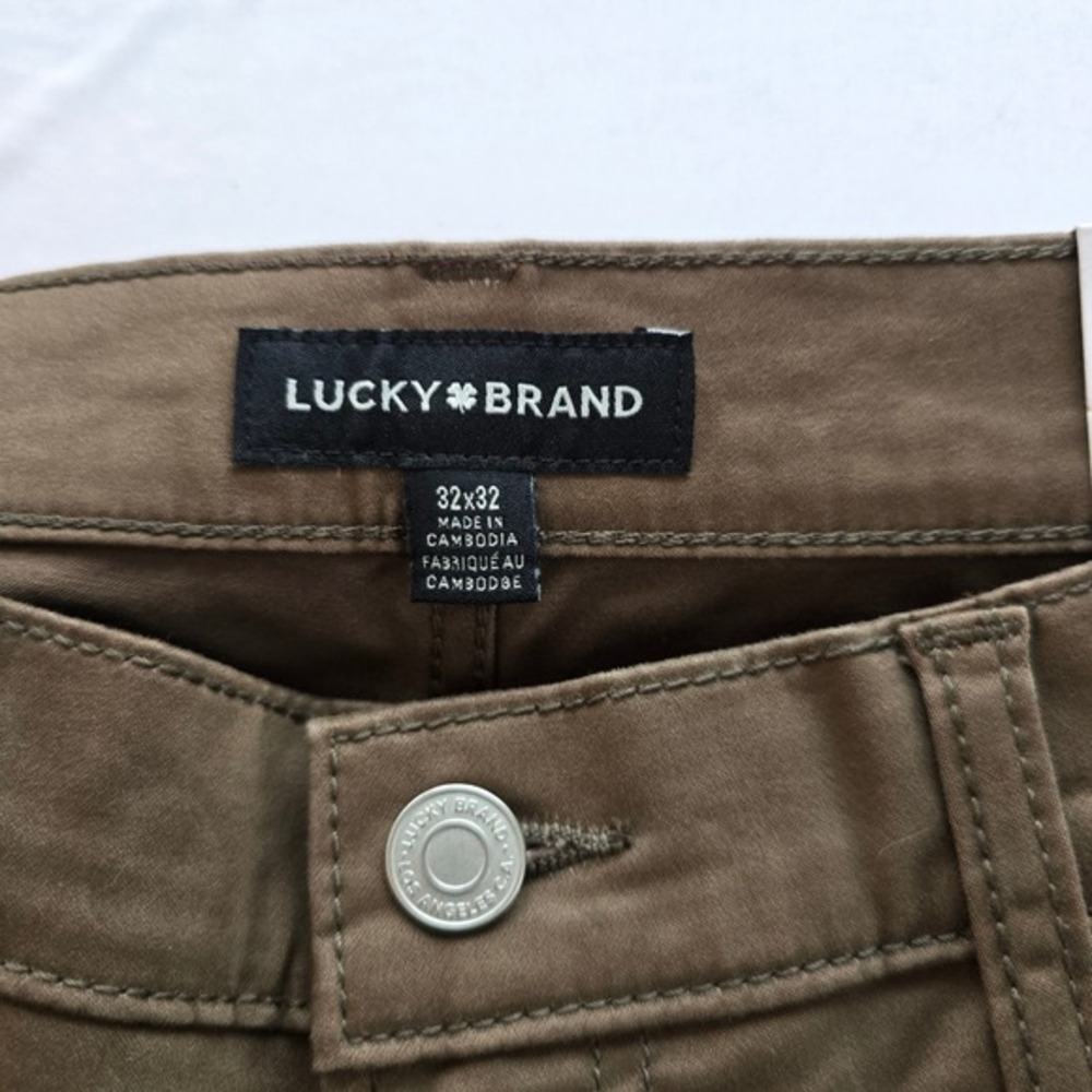 🆕️ NWT- Lucky Brand Slim Fit Brown Cotton Blend Chinos Pants Mens Size 30x30 - Picture 13 of 16